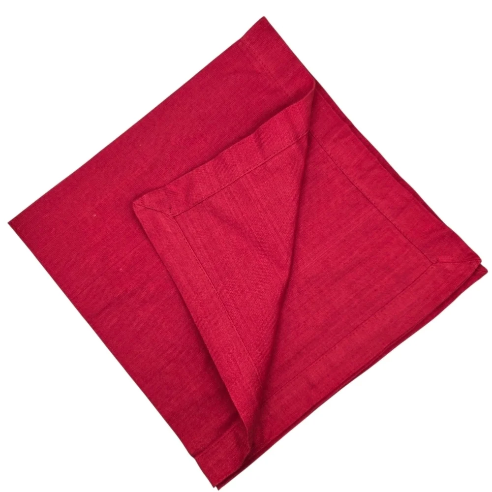 Trillium DII Holiday Dinner Napkins 20x20 Red Cotton Set Of 12